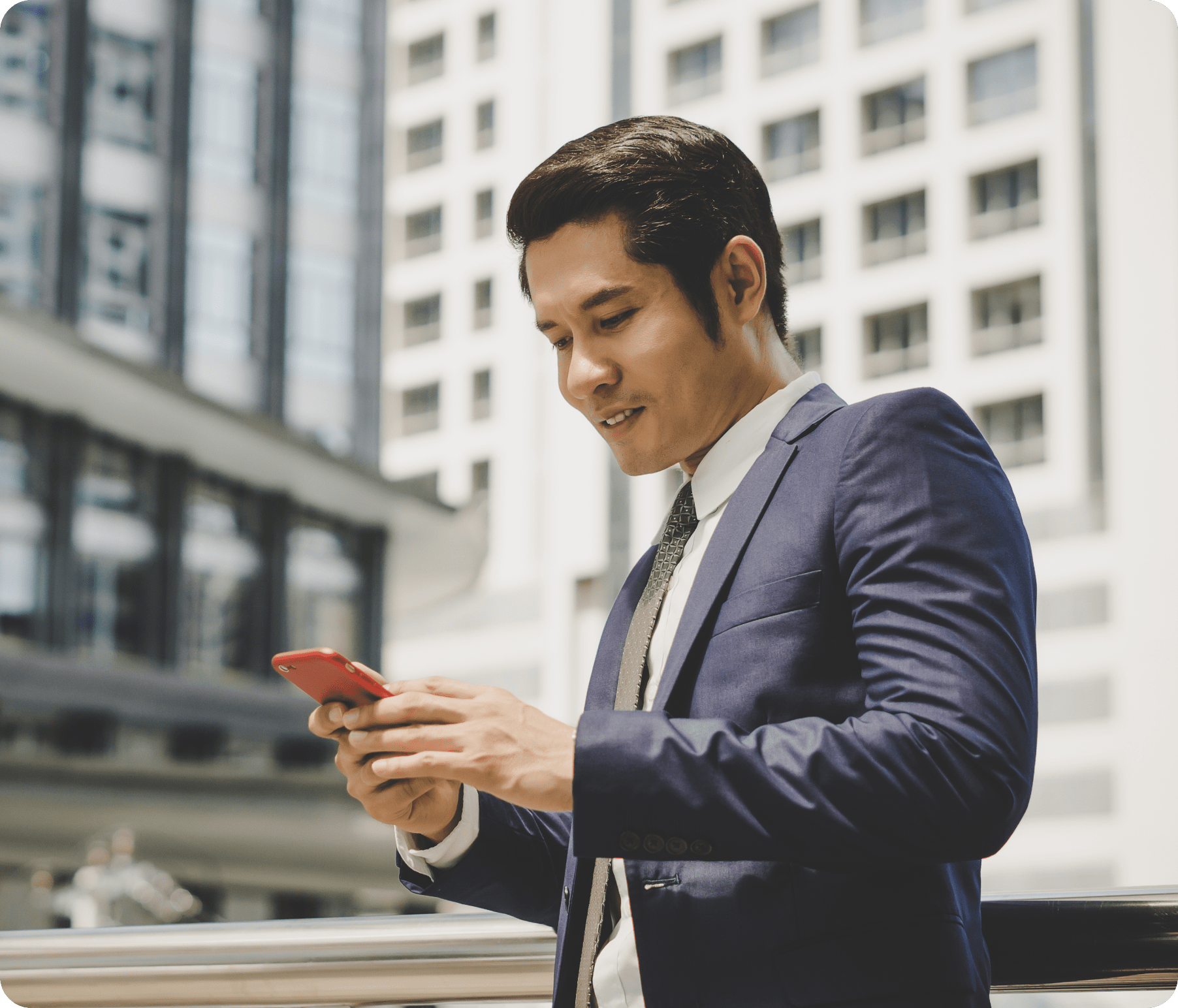 Professional man using smartphone